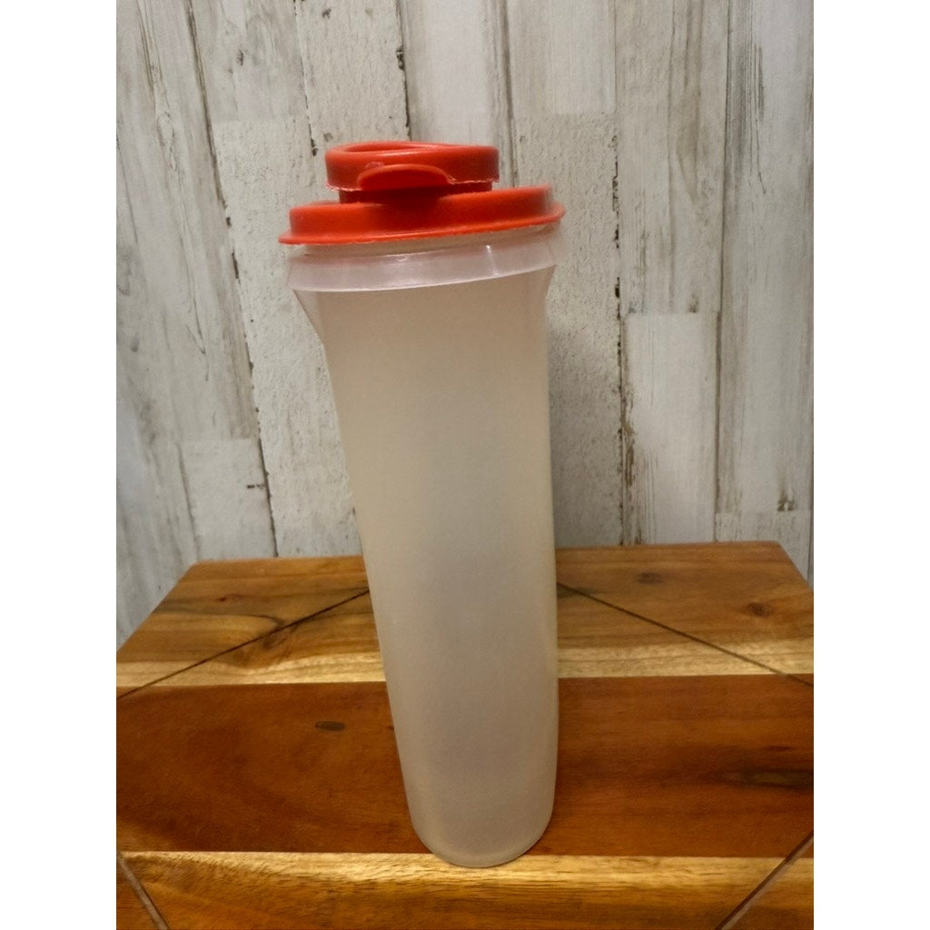Vintage Tupperware Beverage Buddy Pitcher with Red Flip-Top Lids
