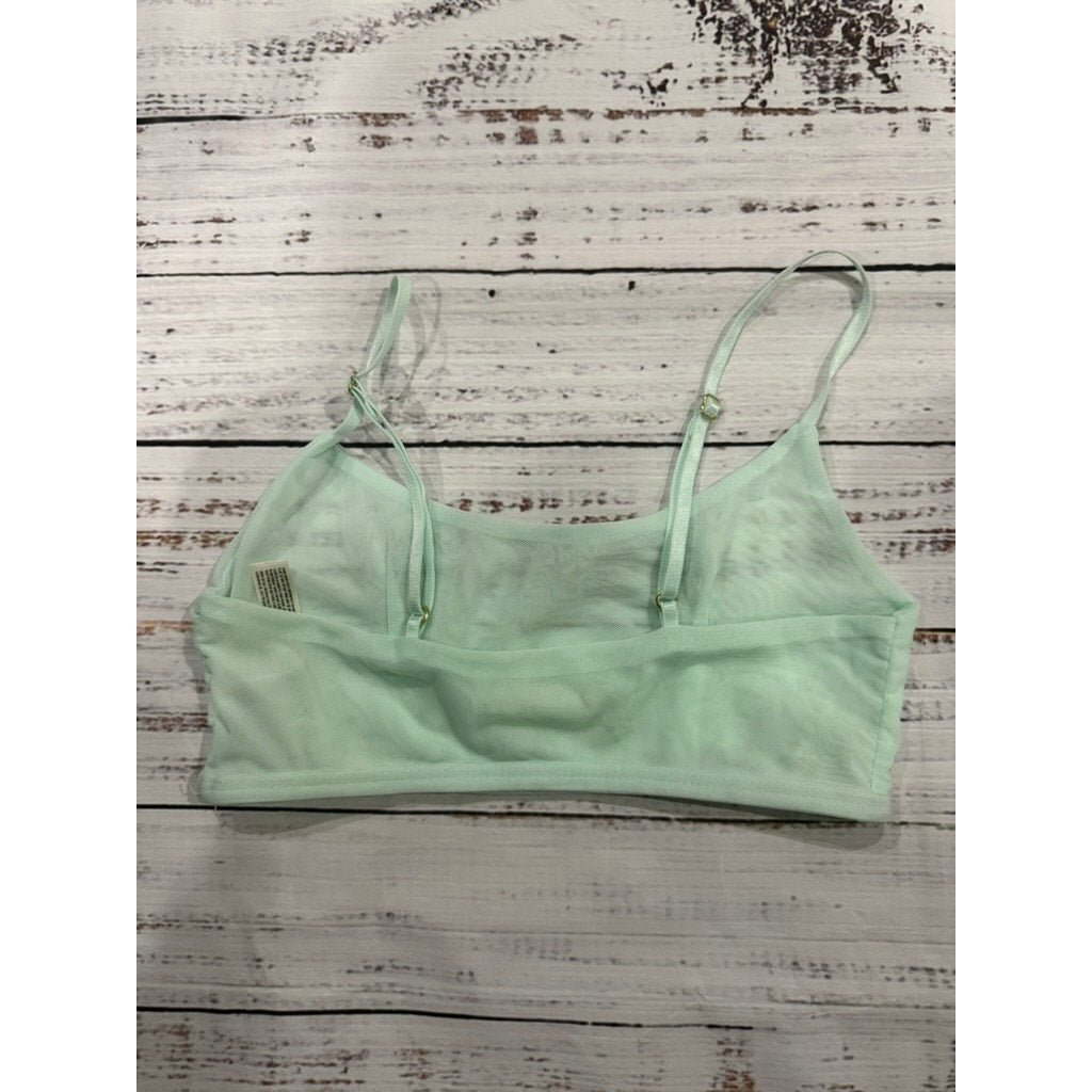 Anthropologie Mint Sheer Mesh Bralette XXS Adjustable Strap Pastel Bra Top