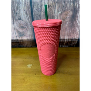 Starbucks Studded Neon Pink Cold Cup Tumbler 24 oz w/Lid