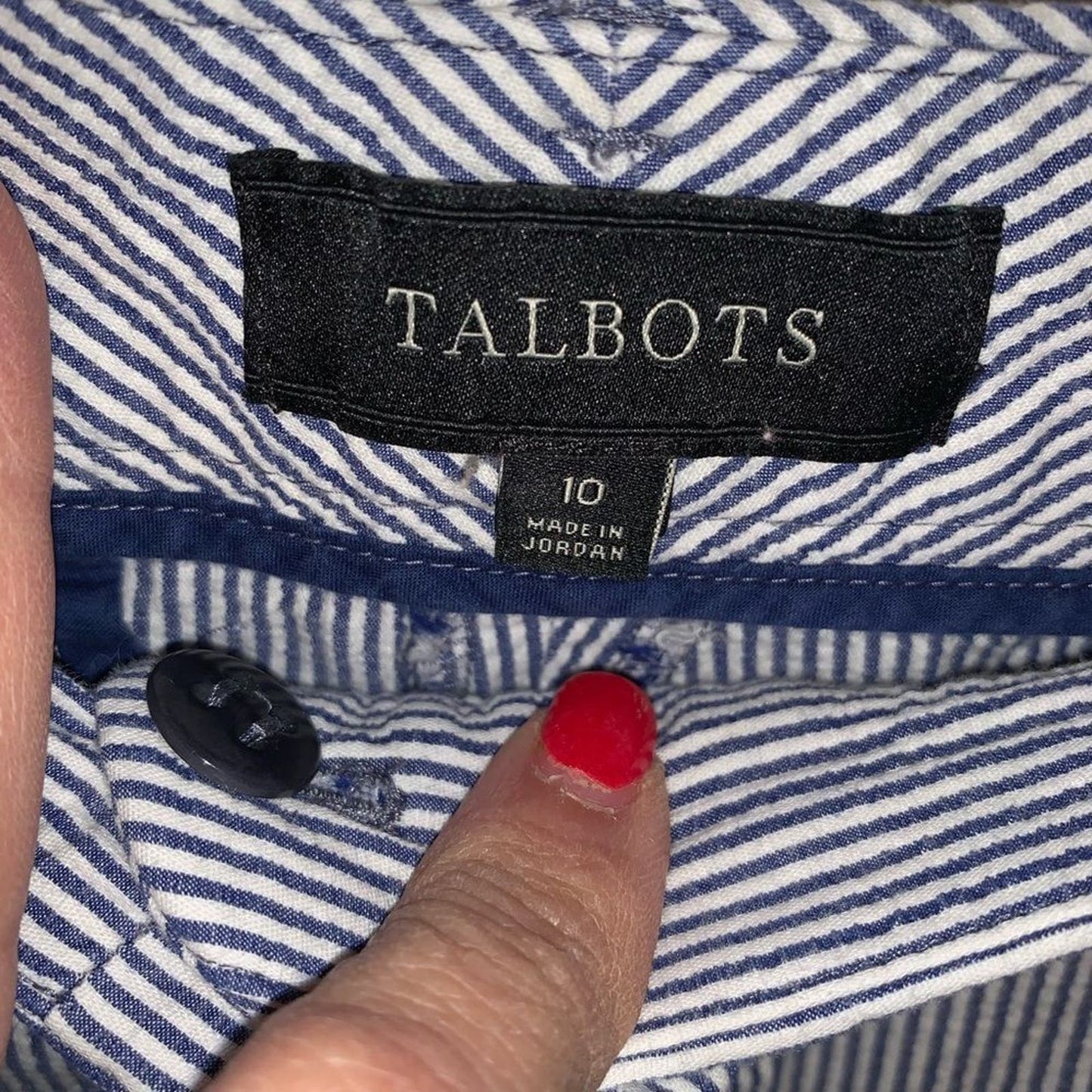 Talbots Seersucker Skimmer Crop Pants 10