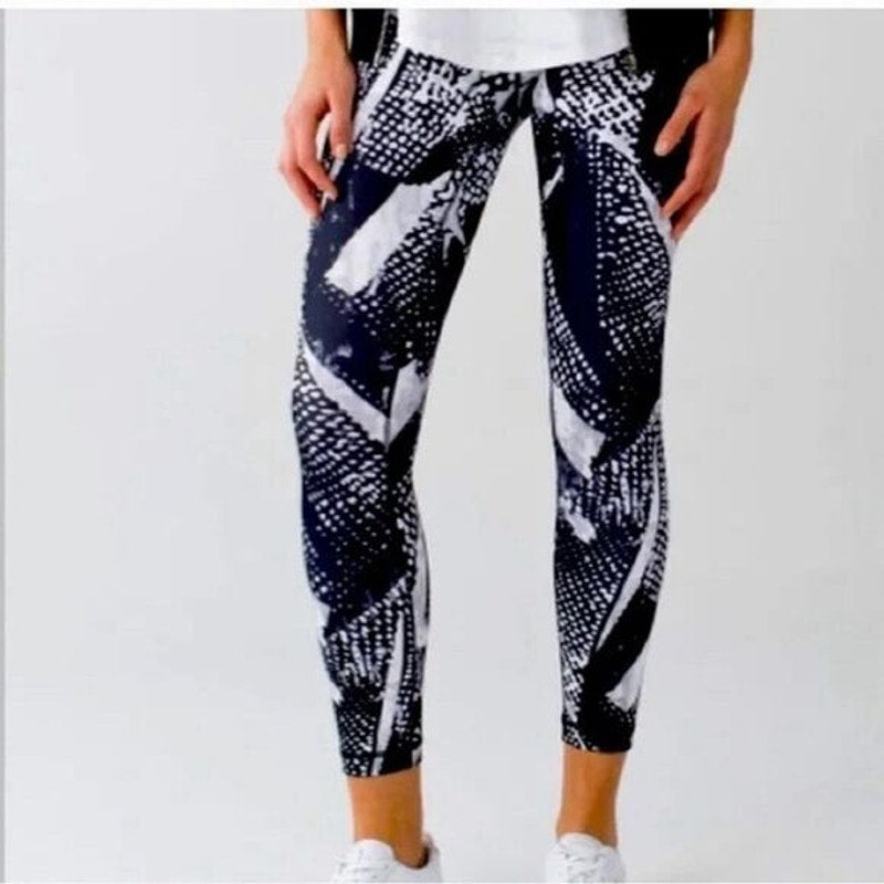 Lululemon Wunder Under Pant III Full-On Luon Womens Size 2 Black/White Leggings