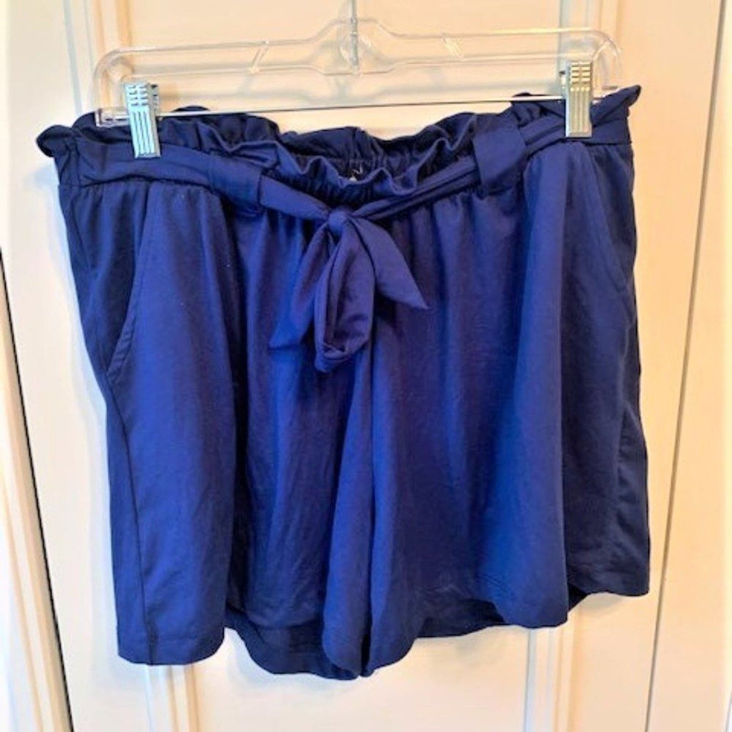 Blue Paperbag waist shorts