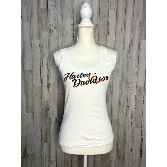 Harley-Davidson Women's White Sleeveless Tank Top Size Medium Casual Summer