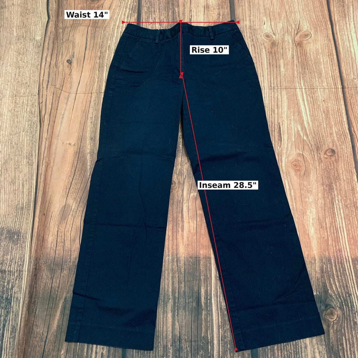 Talbots Petites Navy Stretch Straight Leg Pants Size 8