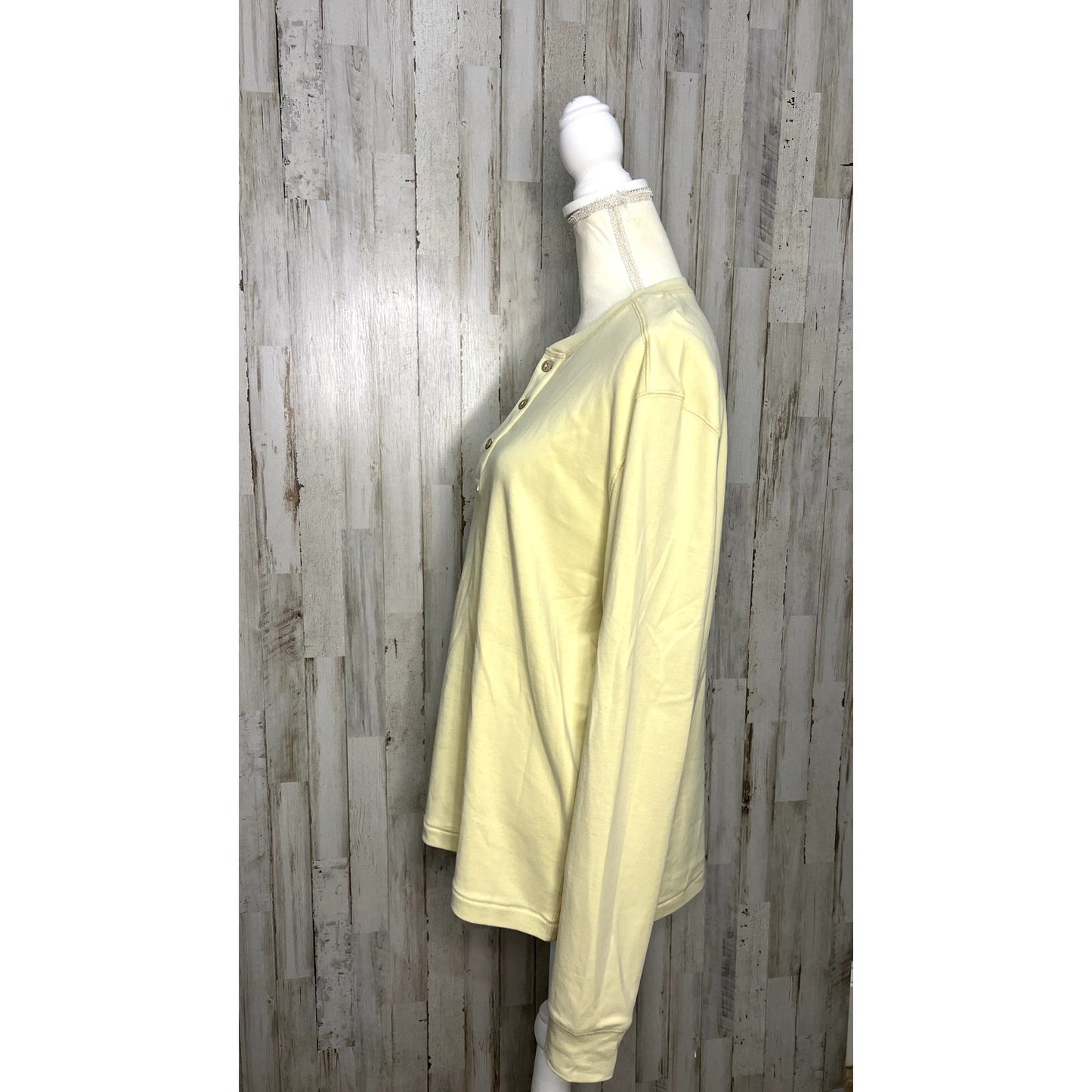 NWT Southern Proper Men's Medium Long Sleeve Henley Shirt Yellow