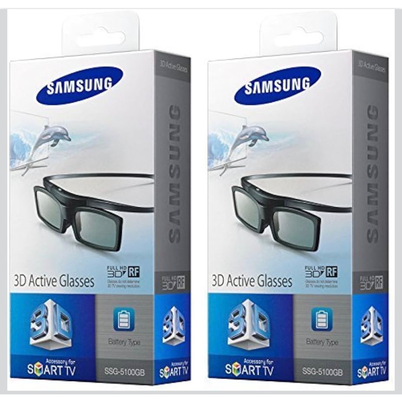 NEW Samsung 3D Active Glasses SSG-5100GB for Video Game Console (2 Pack)