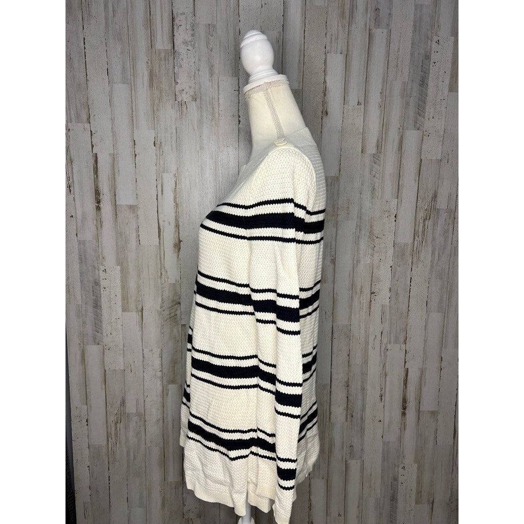 Talbots Women's Striped Sweater Large Multicolor Boat Neck Long Sleeve Casual