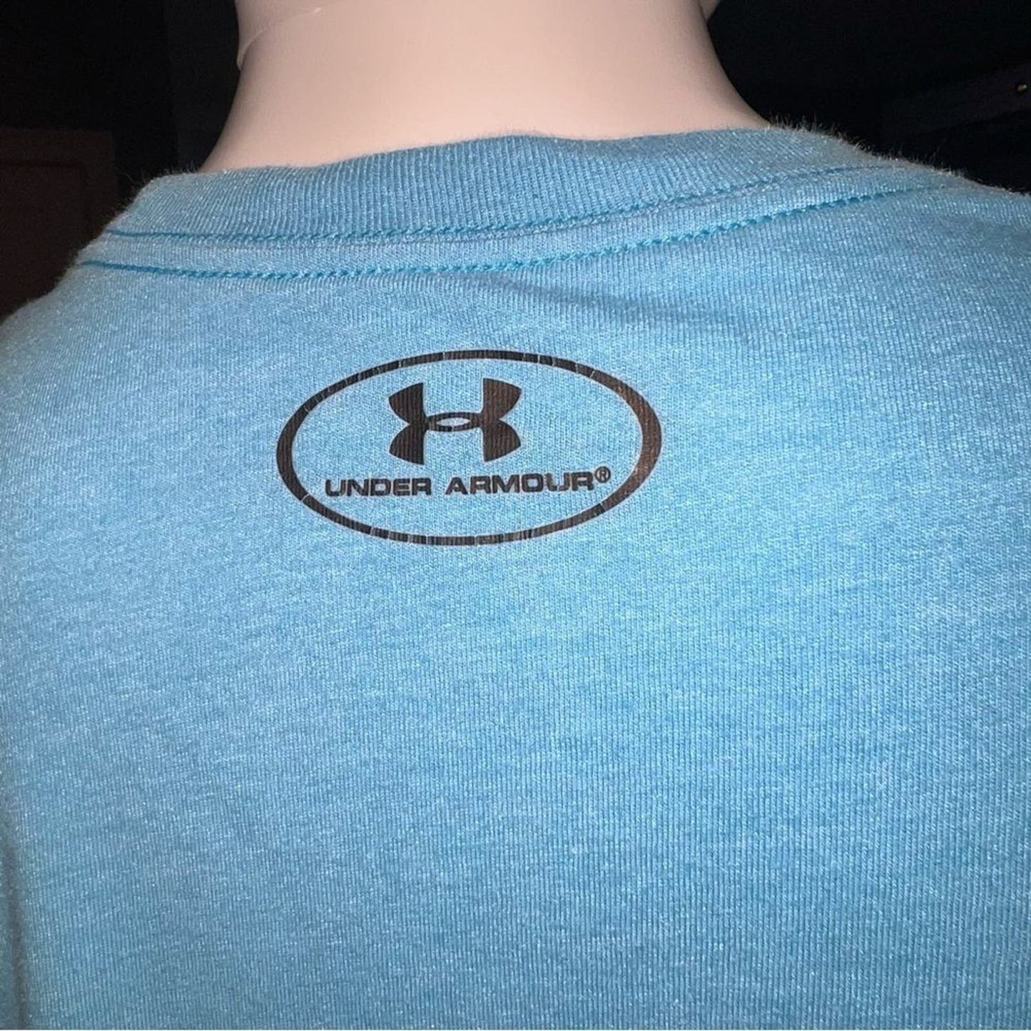 Under Armour Mens Small Heat Gear Loose Fit T-Shirt Casual Stretch Blue