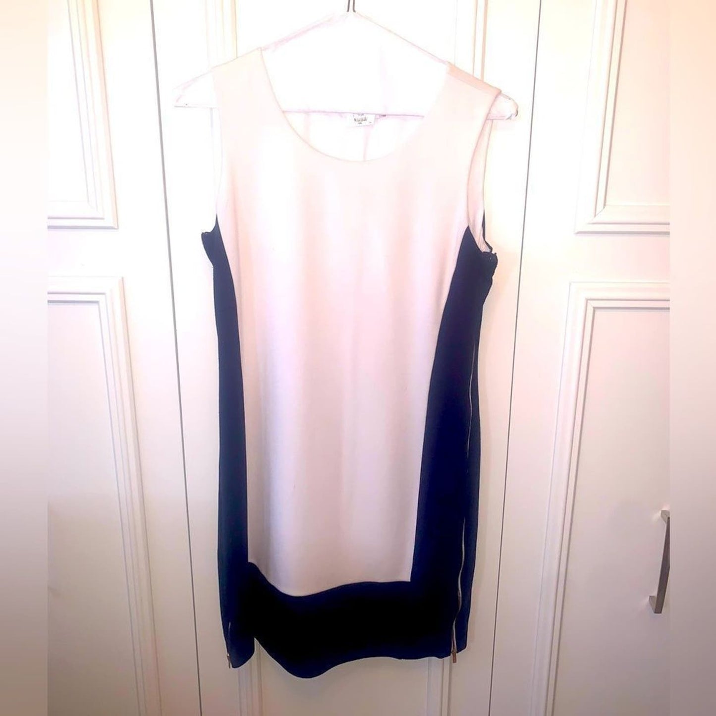 Calvin Klein white/navy sheath dress 12