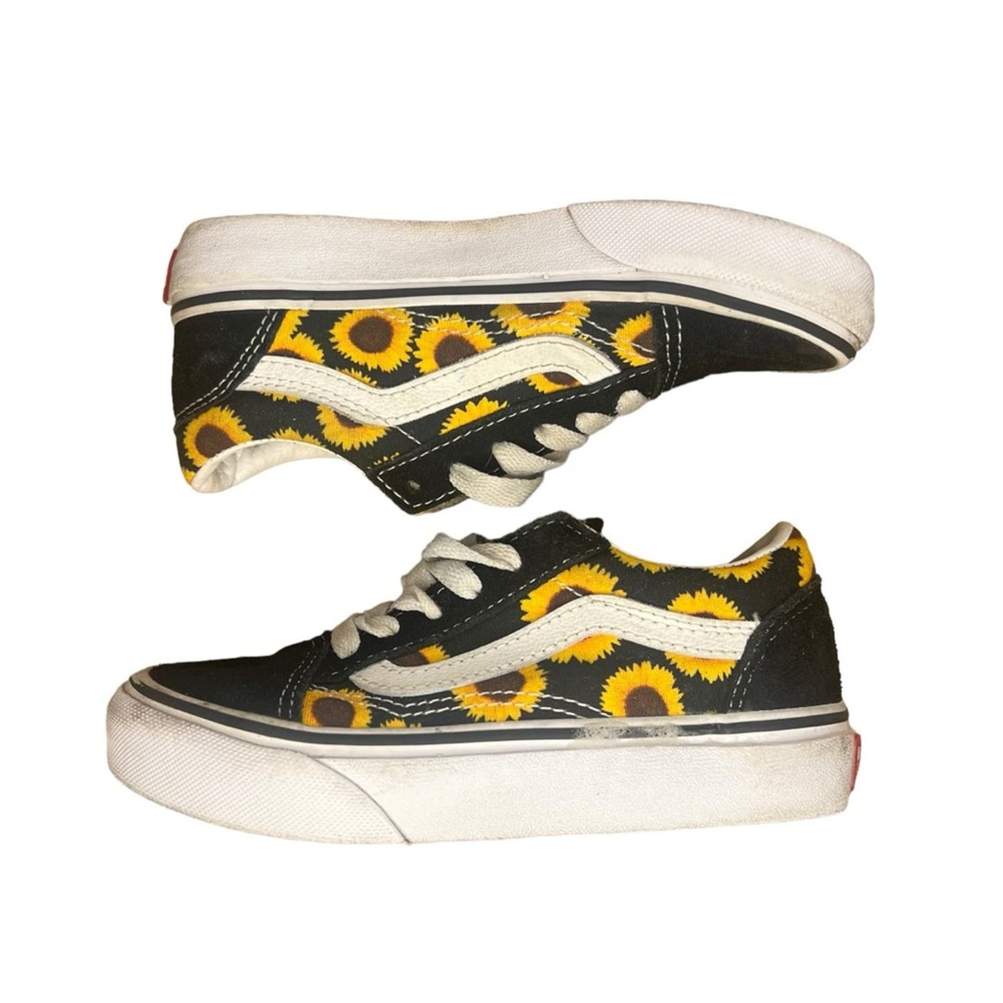 Vans Kids Old Skool Sunflower Black/Yellow Skate Sneakers - Kids Size 12.0