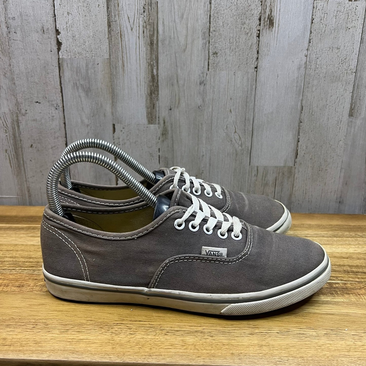 Vans Authentic Gray Low Top Lace-Up Canvas Sneakers Unisex Men's 5.5/Women's 7