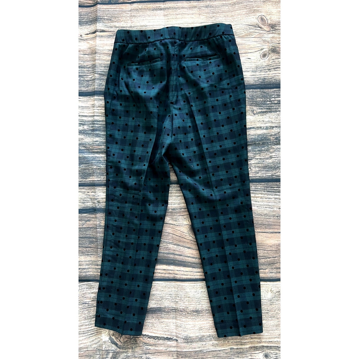 Talbots Women's Size 12 Wool Blend Plaid Slim Ankle Pants Multicolor Casual