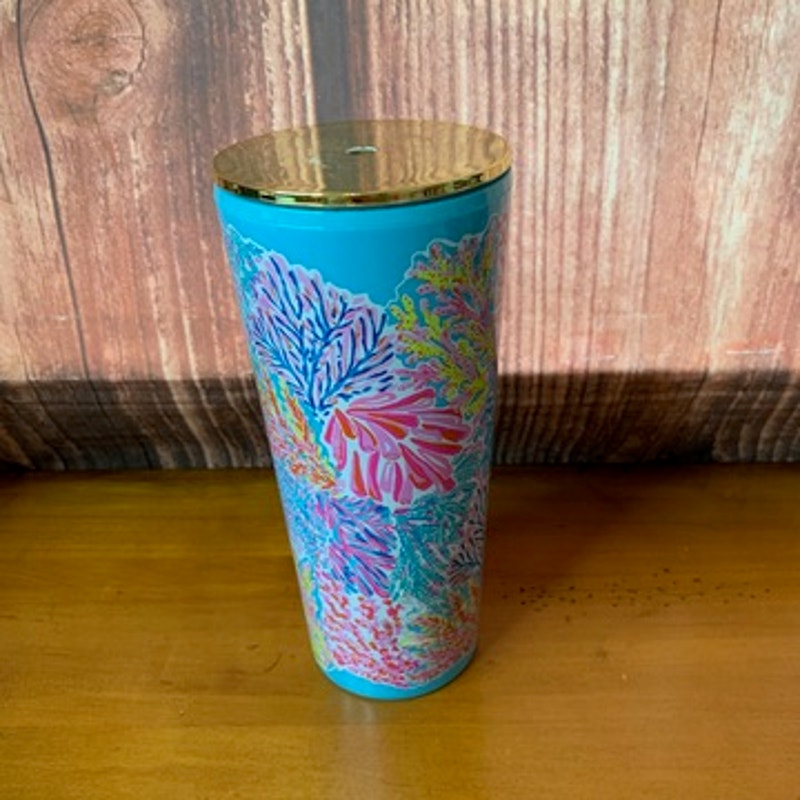 Lilly Pulitzer Tall Travel Tumbler Tropical Coral Reef