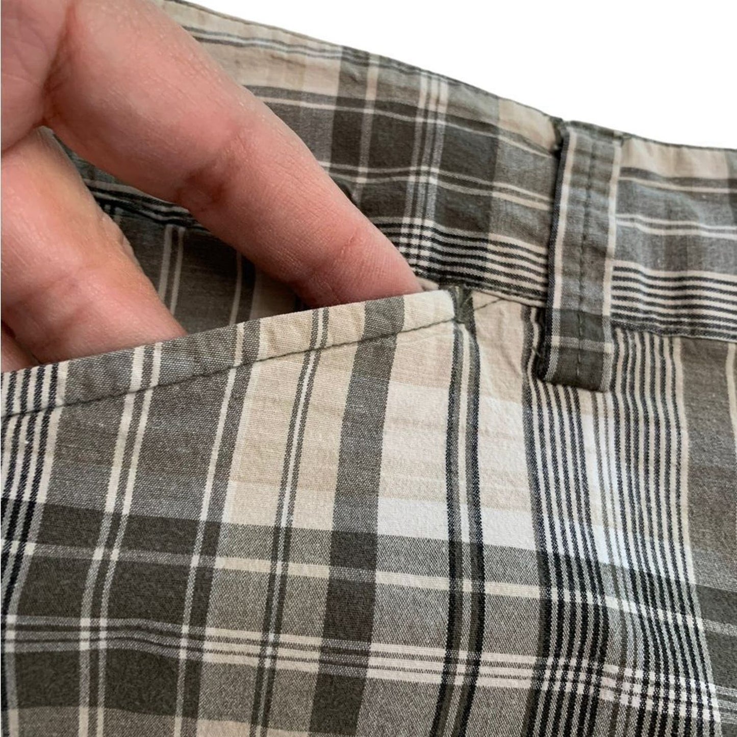 Twill Grey Plaid Golf Bermuda Shorts 12