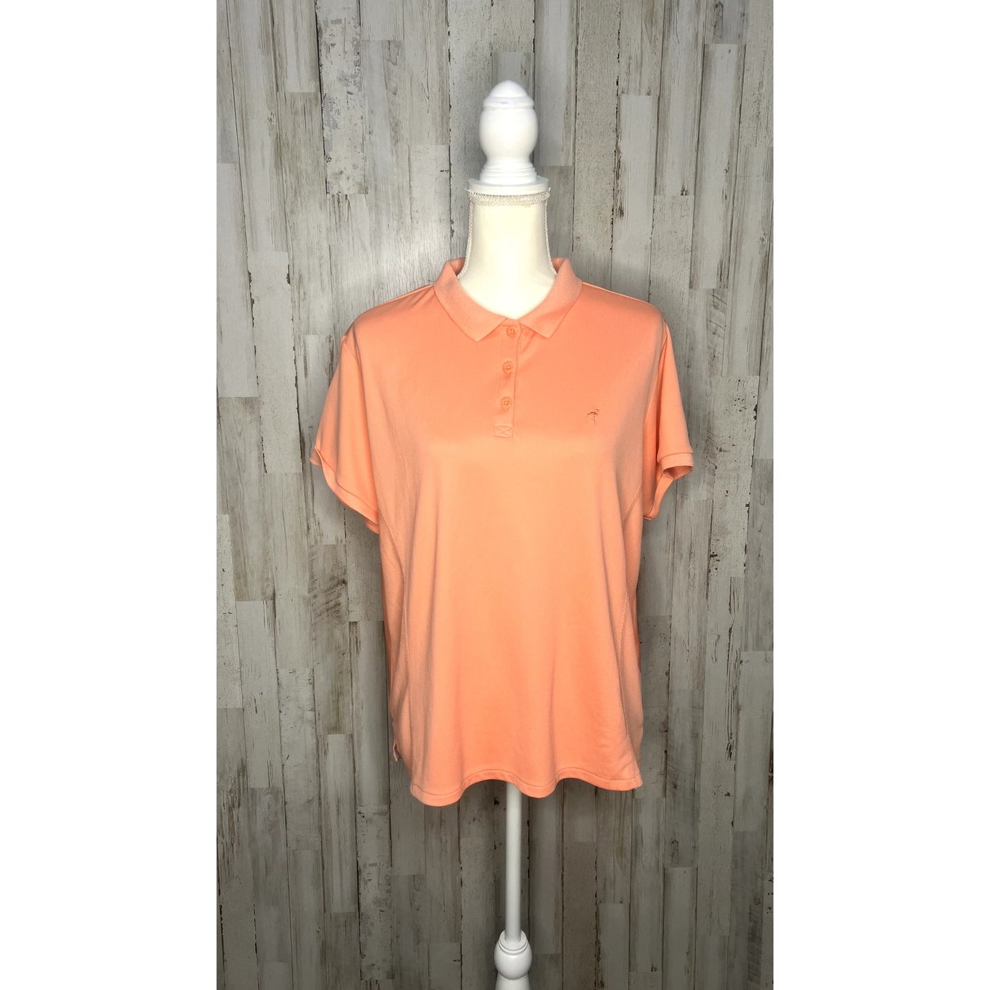 Columbia Women's 2XL Orange Short-Sleeve Polo Shirt Casual Summer