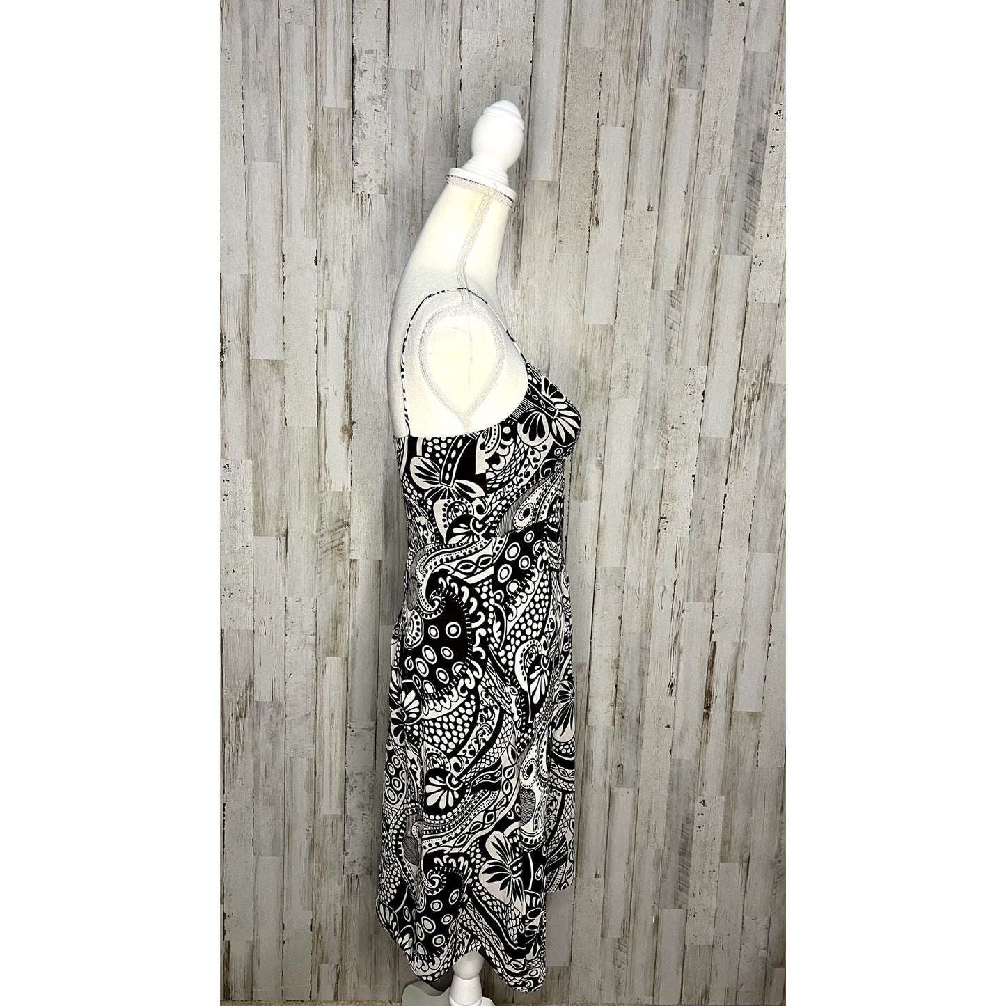 Ann Taylor Women's Size 4 Brown Paisley Sleeveless Knee-Length Dress