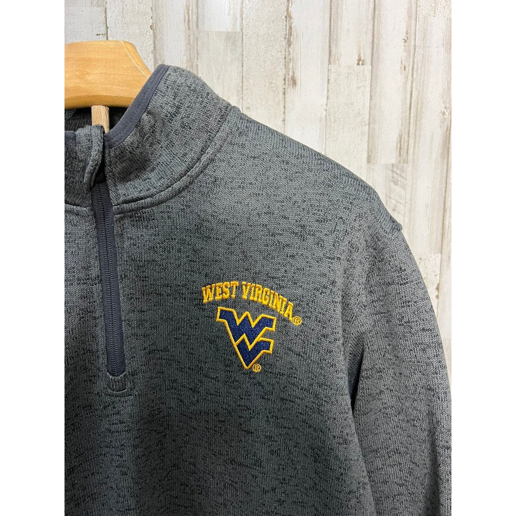 Russell West Virginia Mountaineers Men's Gray 1/4 Zip Pullover Size Large