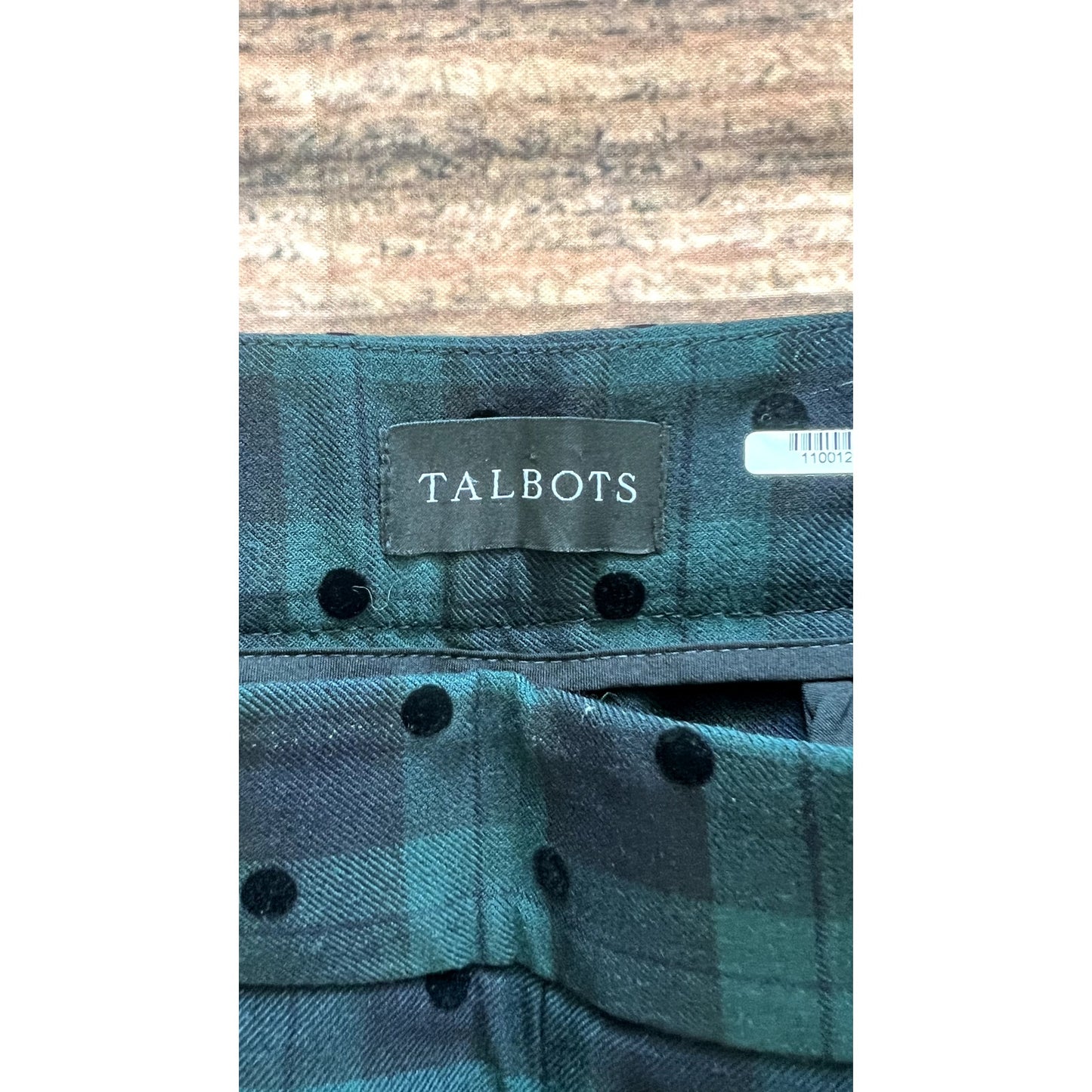 Talbots Women's Size 12 Wool Blend Plaid Slim Ankle Pants Multicolor Casual