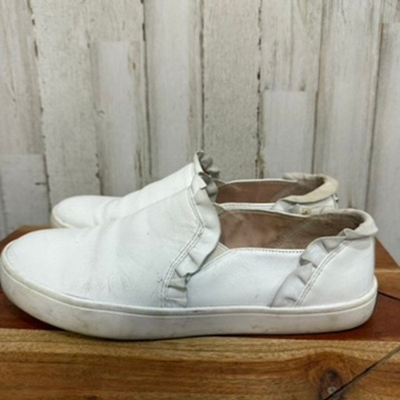 Kate Spade Women's Lillie White Ruffle Slip-On Sneakers Size 6.5 Casual Flats