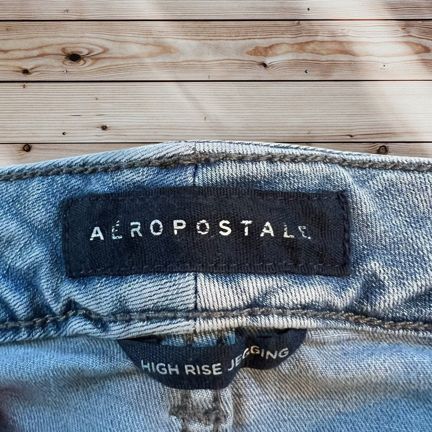 Aeropostale Women's High Rise Light Blue Denim Jegging Jeans Size 2