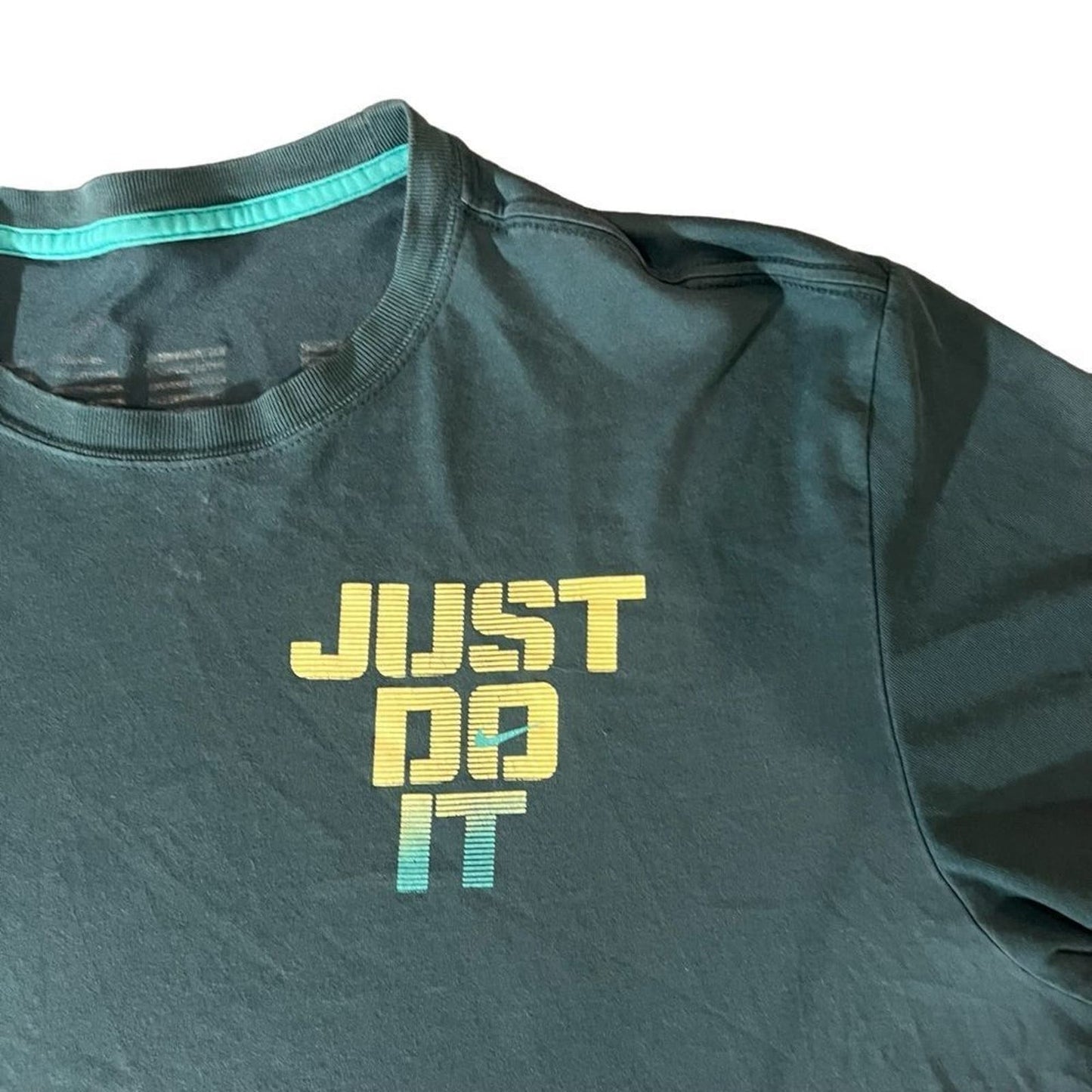 Nike Shirt Mens Small Blue Adult Dri Fit Just DO It Logo Double Sided Size XL