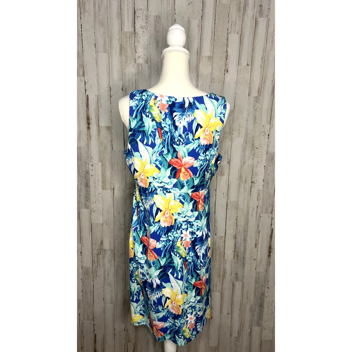 Tommy Bahama Women's Large Island Floral Dress Blue/Orange