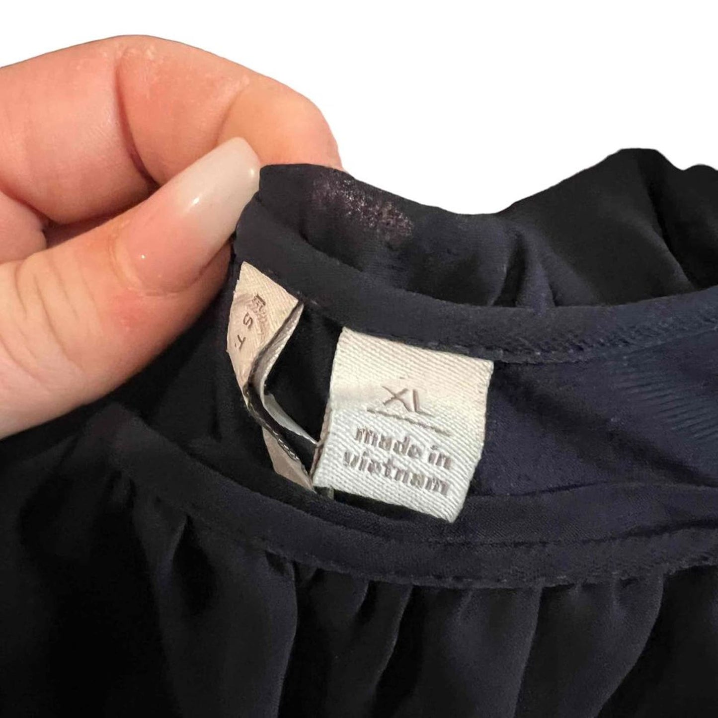 Est. 1946 Navy Off-Shoulder Ruffle Detail Elastic Neckline Solid Blouse Size XL