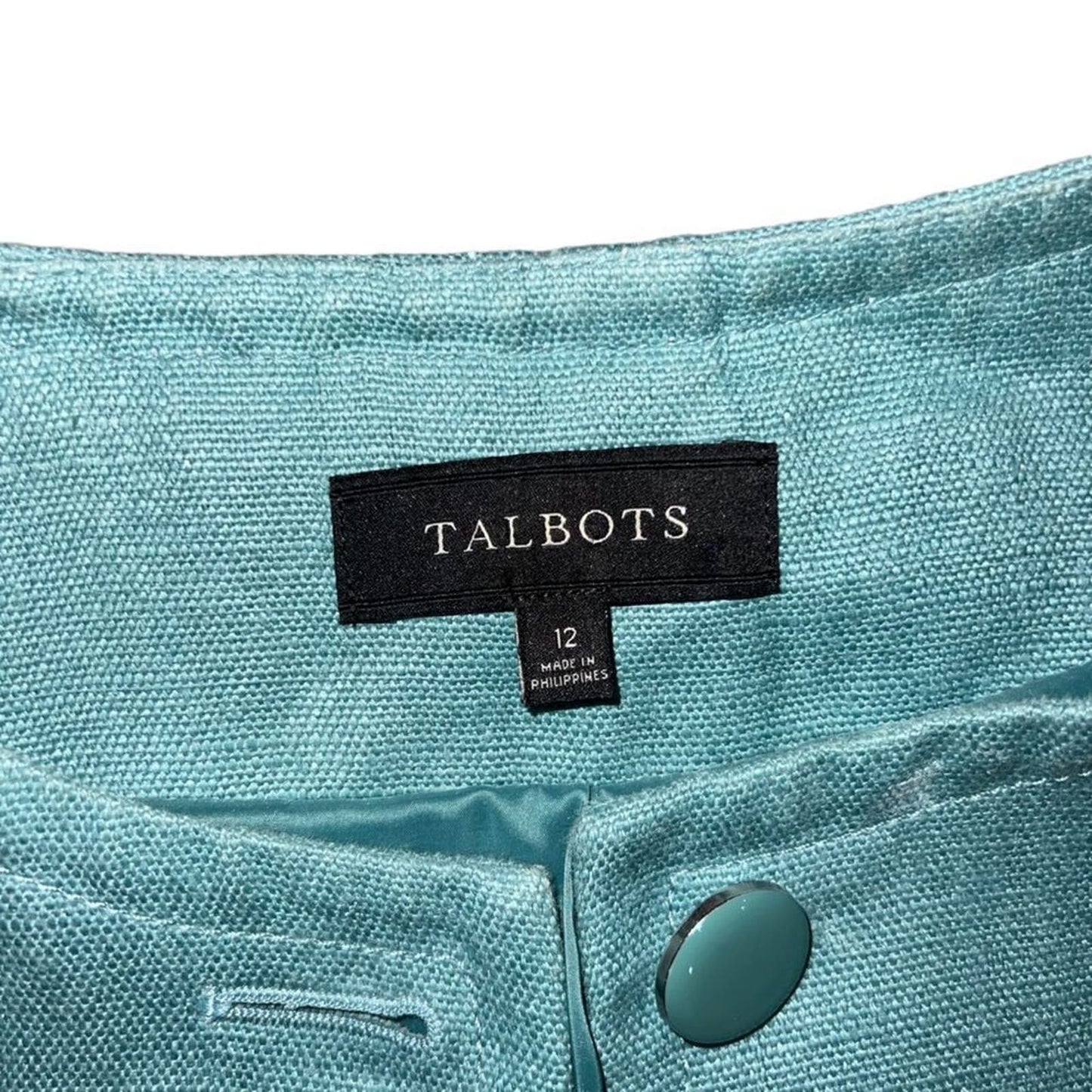 Talbots Women's 100% Linen Blue Blazer Size 12