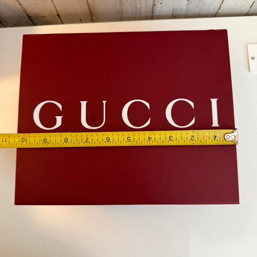 Gucci Burgundy Maroon Rigid Gift Presentation Box w/ Lid Large White Logo