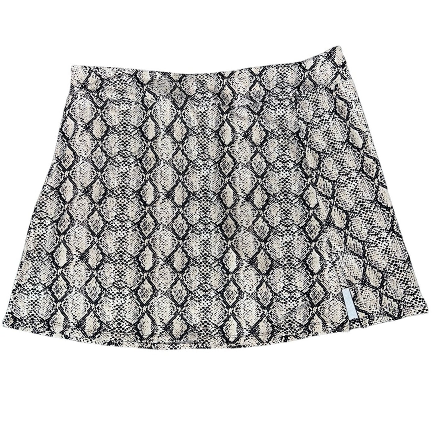 Lulu-B Skort Womens Plus Size 1X Snake Print Black White Beige Pull On