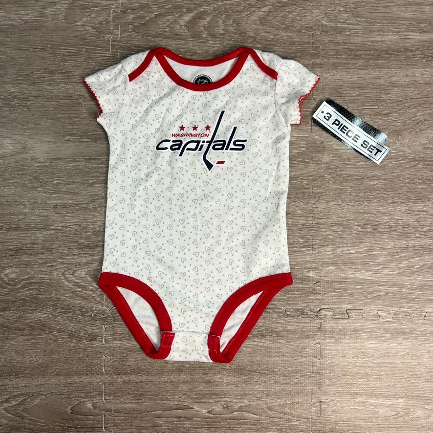 NWT Washington Capitals Infant Bodysuit 3-Pack Multicolor Unisex 3-6 Months