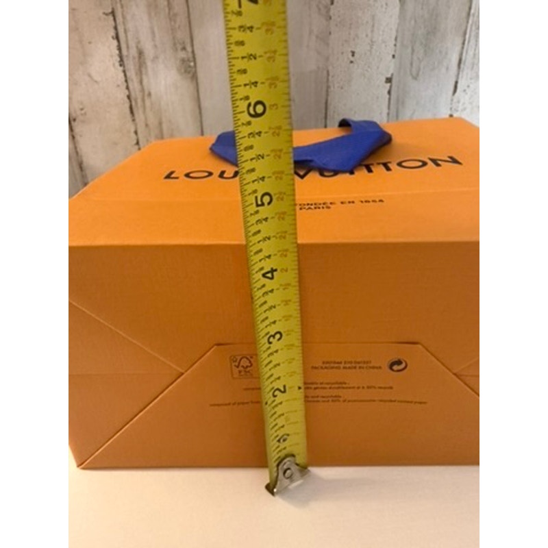 Louis Vuitton Shopping Bag Orange Gift Tote Blue Ribbon Handles