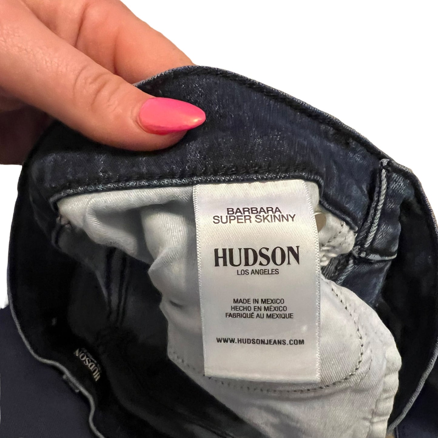 Hudson Jeans Women's 30 Barbara Super Skinny High-Rise Dark Wash Denim Jeans