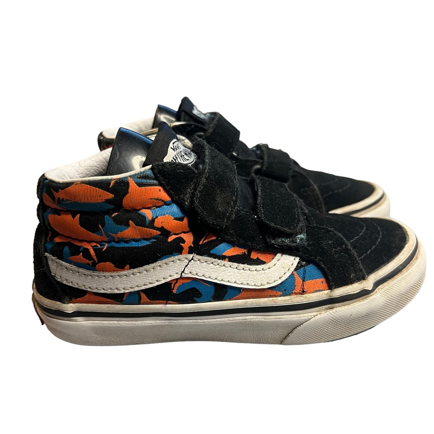 Vans SK8-Mid Reissue V Kids Glow Sharks Black Sneakers Size 12