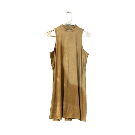 Sans Souci Faux Suede High Neck Sleeveless Dress Size Medium