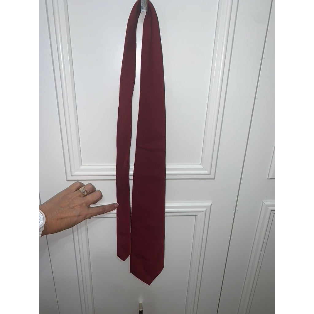 Abbey's Vintage Burgundy Silk Men's Designer Tie Classic Length