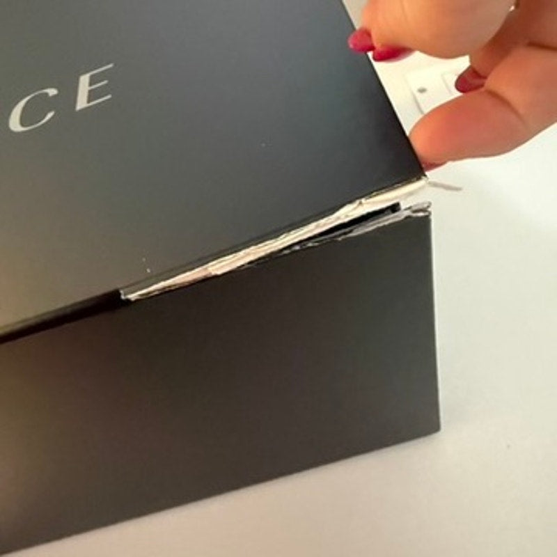 Versace Matte Black Magnetic Gift Storage Box Silver Medusa Log DAMAGED
