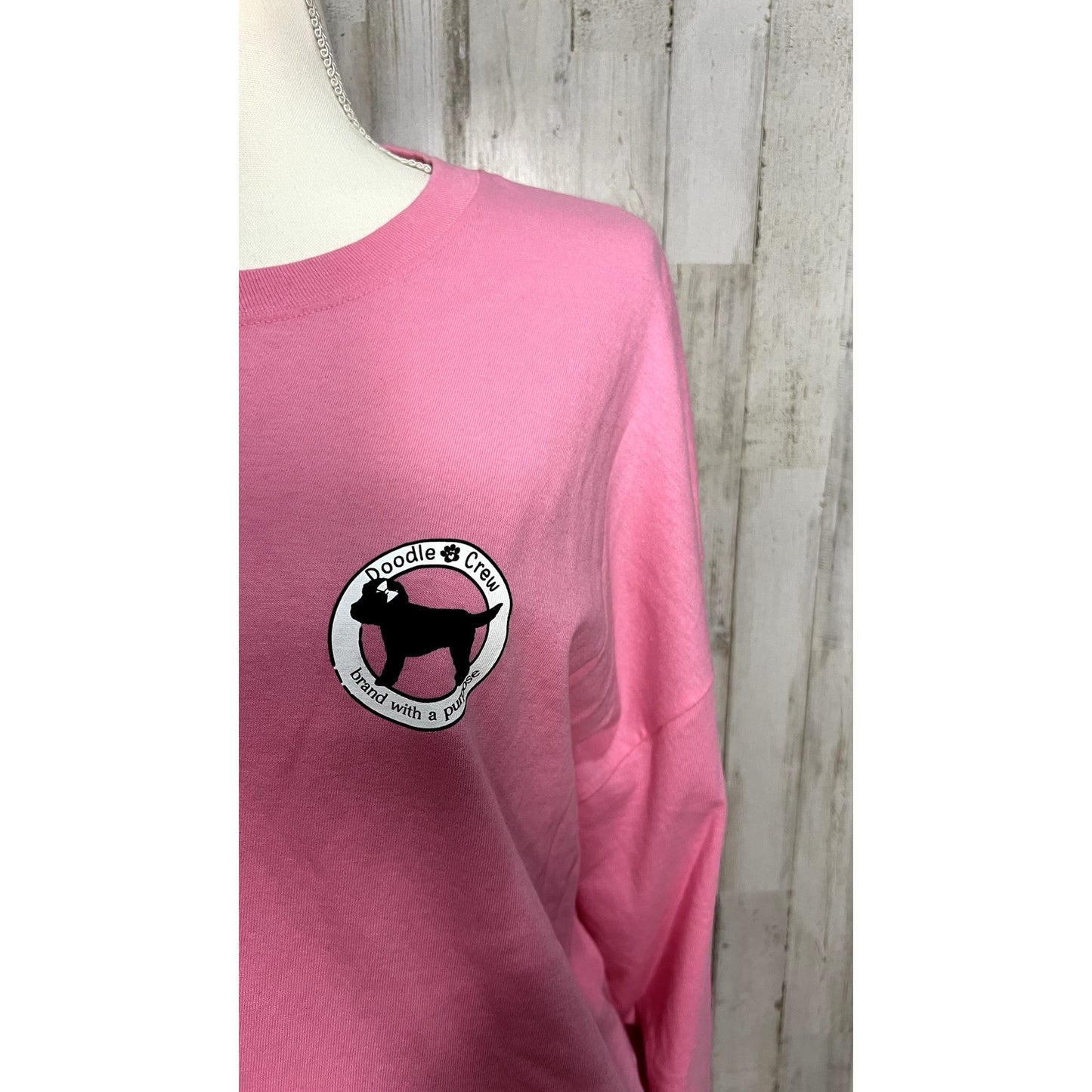 Simply Southern Doodle Crew Women's 2XL Pink Long Sleeve Christmas Tee