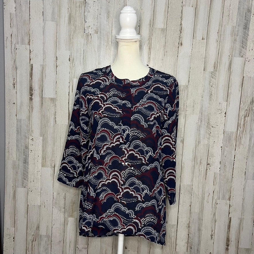 NWT Express Women's Size Small Geometric Print Blouse 3/4 Sleeve Blouse