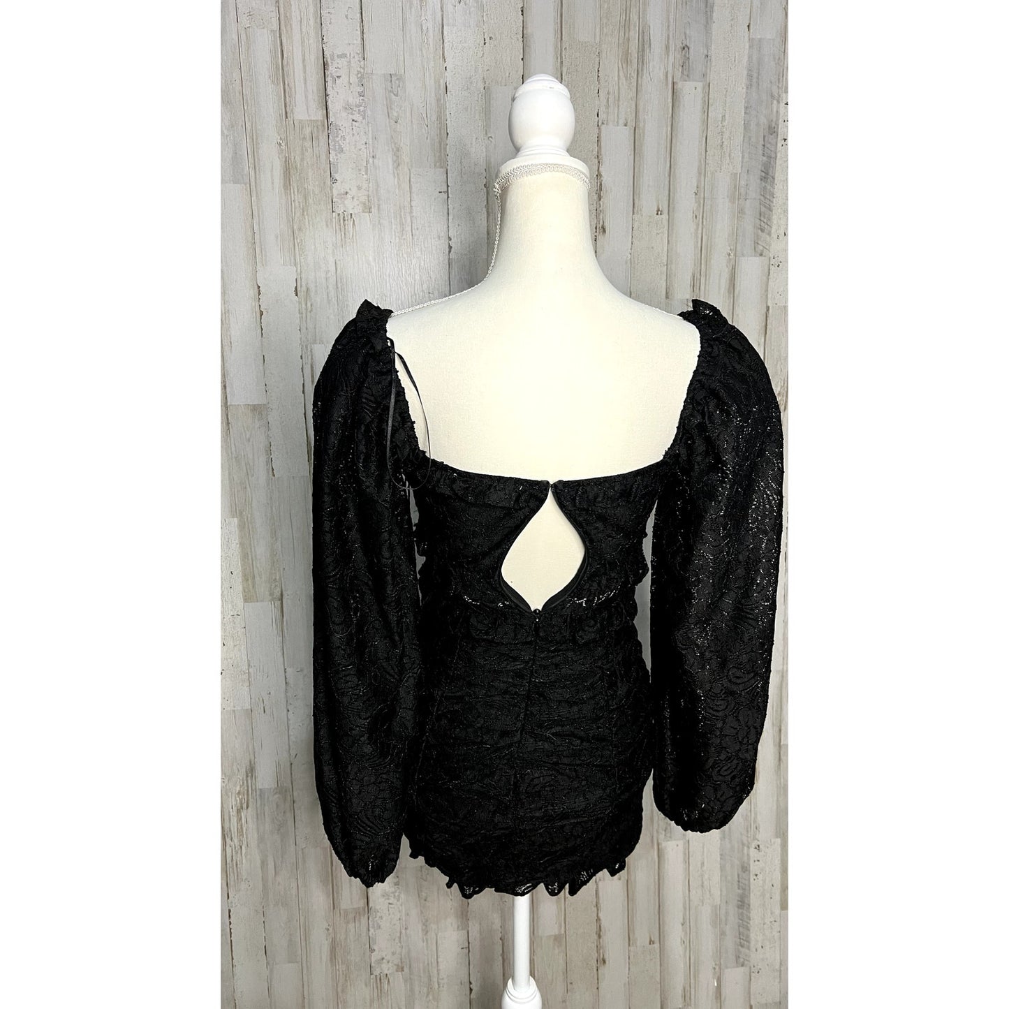 NWT ASTR the Label Women's Black Lace Mini Dress Size XS Party Cocktail