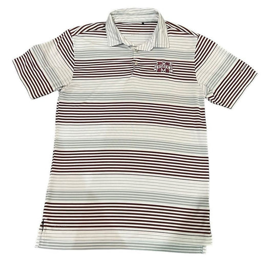 Columbia Men's Mississippi State Bulldogs Striped Polo Golf shirt Size Medium