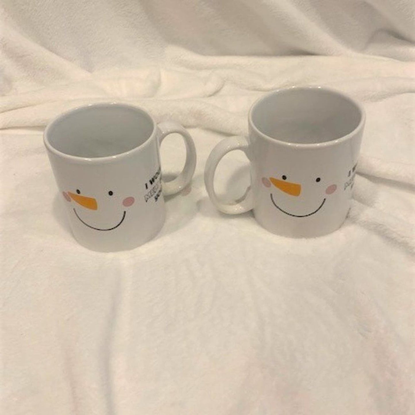 Set 2 "I would melt for you" snowman 16 oz mugs EUC