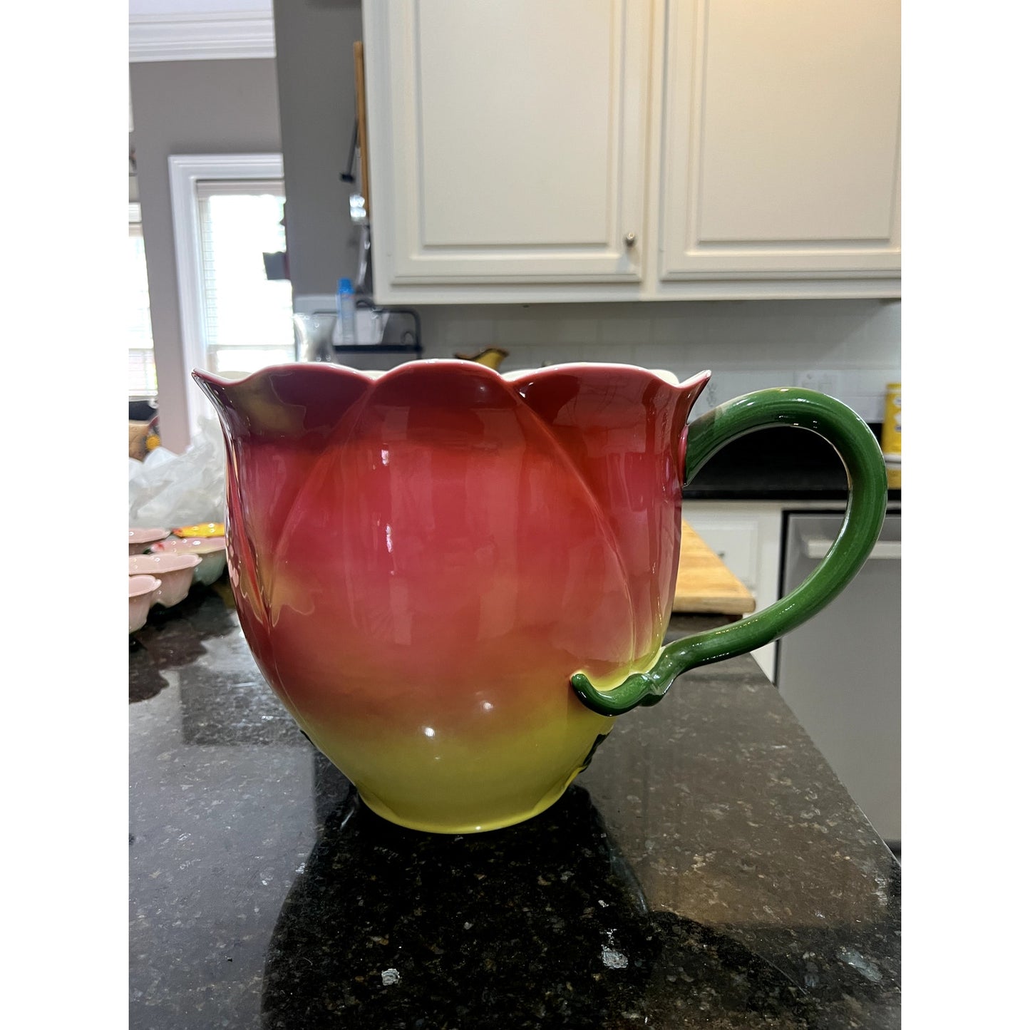 Handcrafted Enamel Floral Ceramic Tea Punch Bowl Set 8-Piece