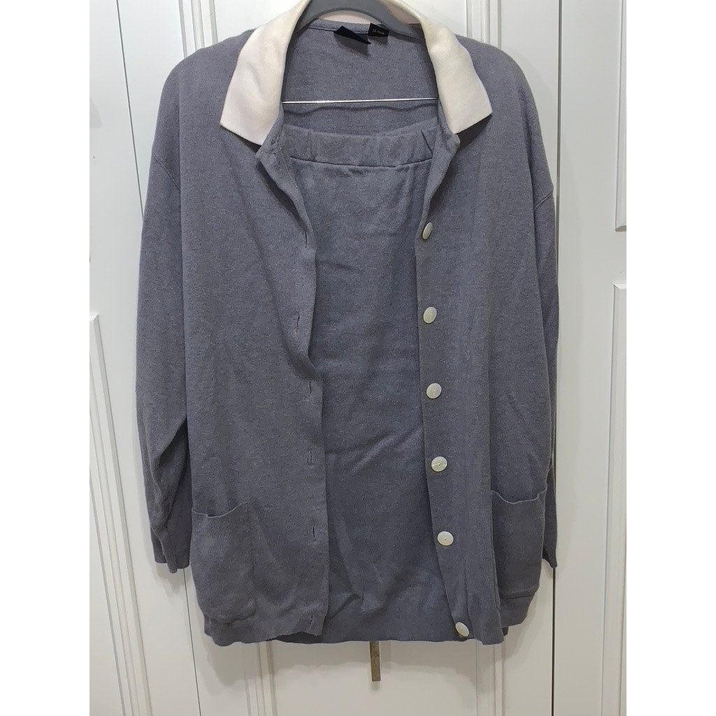 Lizsport Women's Lounge Set Gray Long Sleeve Size Large Casual Fall Outfit