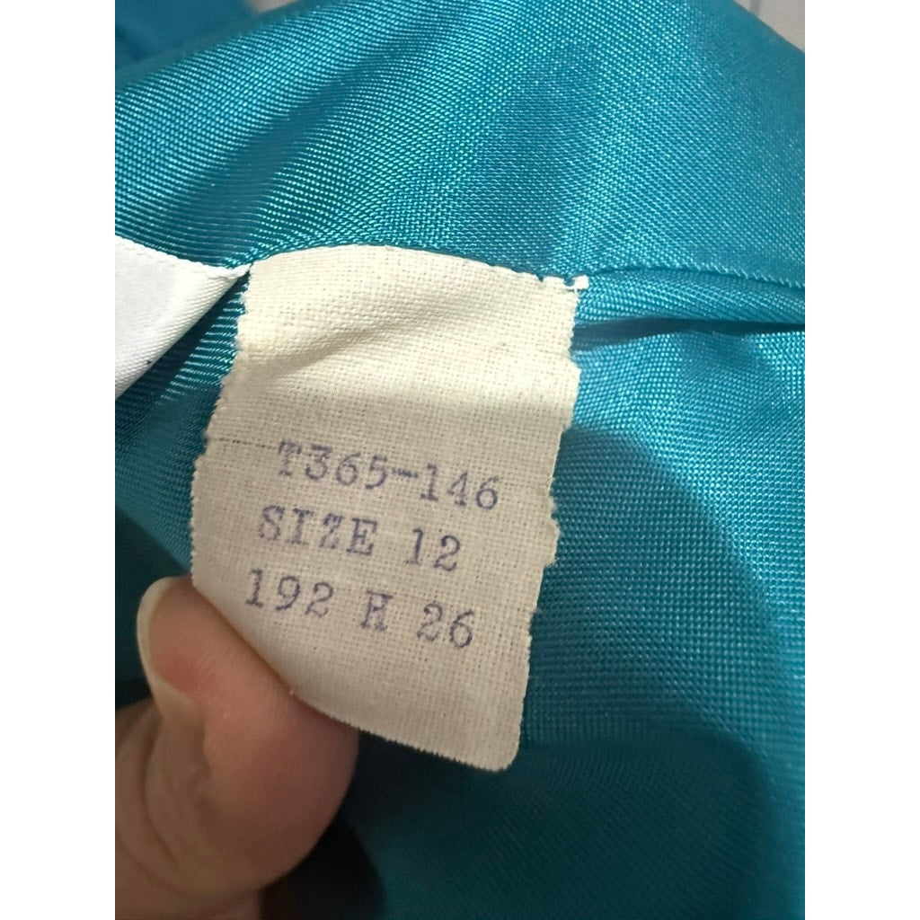 Pendleton Vintage Skirt Suit Womens 12 Teal Blue Green Blazer & Pencil Skirt