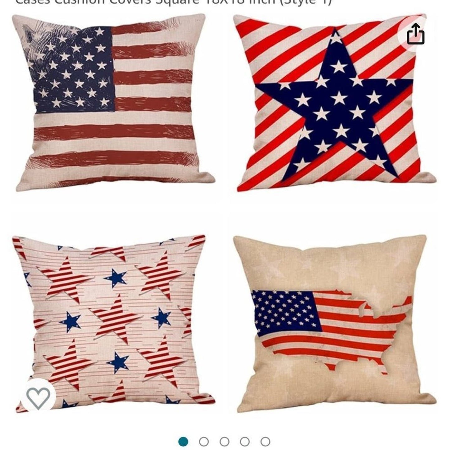 Set 4 Patriotic Americana throw pillow covers