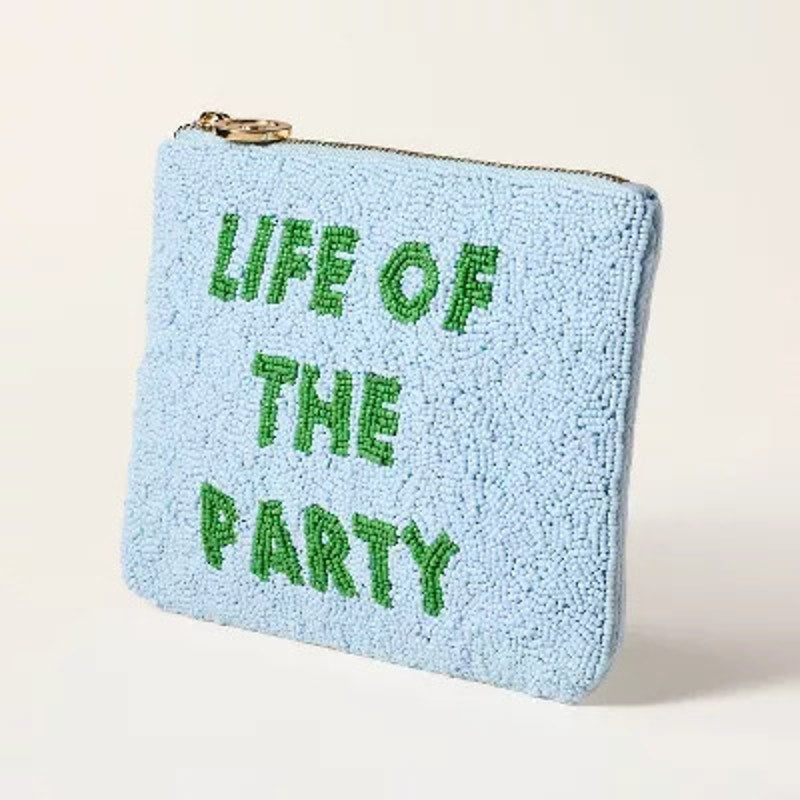 NWT Kate Spade x Target Blue Beaded Clutch "Life Of The Party"