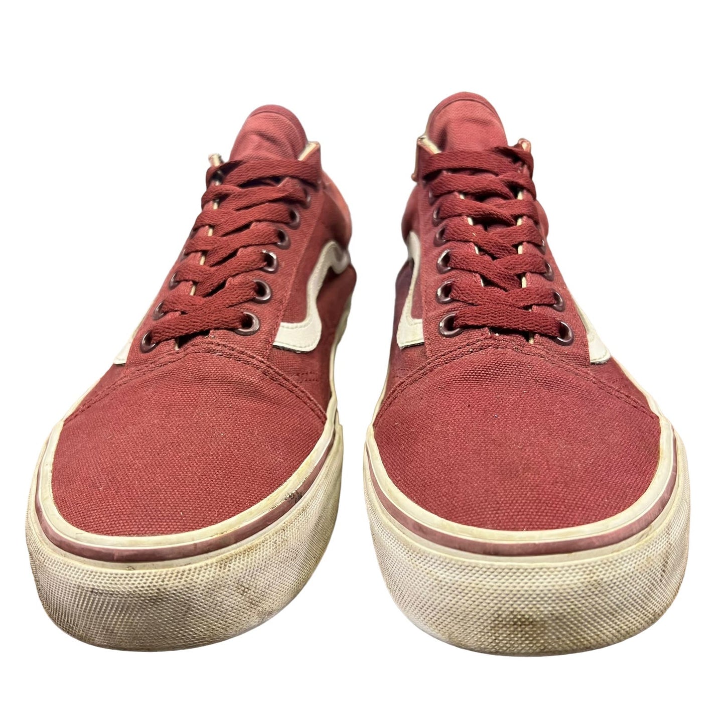 VANS Old Skool Maroon/Garnet Canvas Unisex Low Top Lace-up Sneakers Mens Size 10