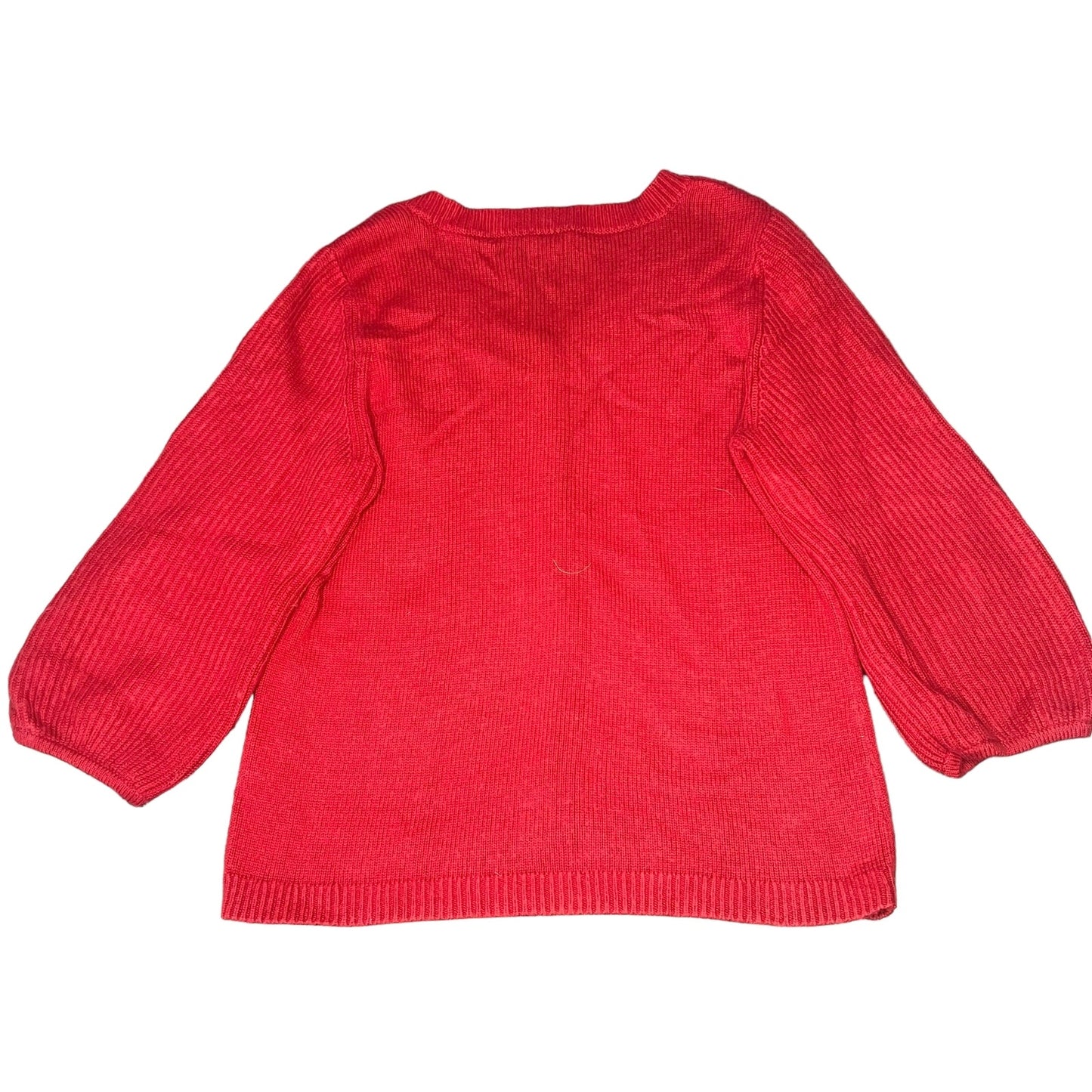 Vintage Talbots Women's Medium Red 3/4 Sleeve Button-Down Cardigan Sweater