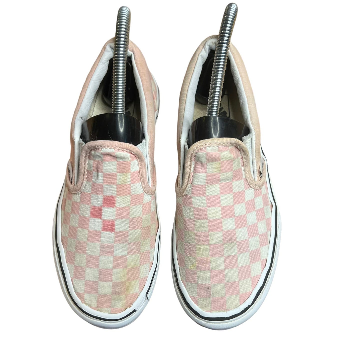 Vans Authentic Pink/White Checkboard Slip-On Shoes - Juniors 4 / Women's 5.5